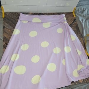 Lavender Pink Purple Stretchy Yoga Skirt LuLaroe Athleisure Flare Polka Dot